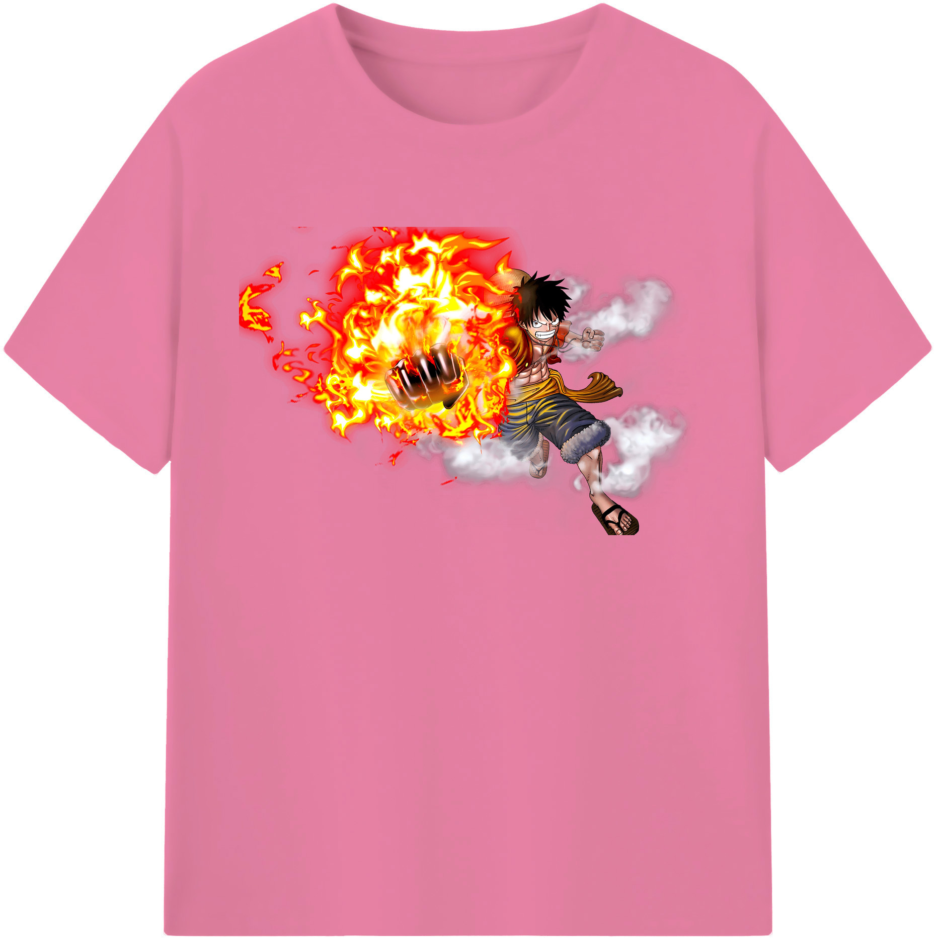 ワンピース モンキー・D・ルフィ ONE PIECE Monkey D. Luffy 綿100％半袖Tシャツ（フロントプリント）